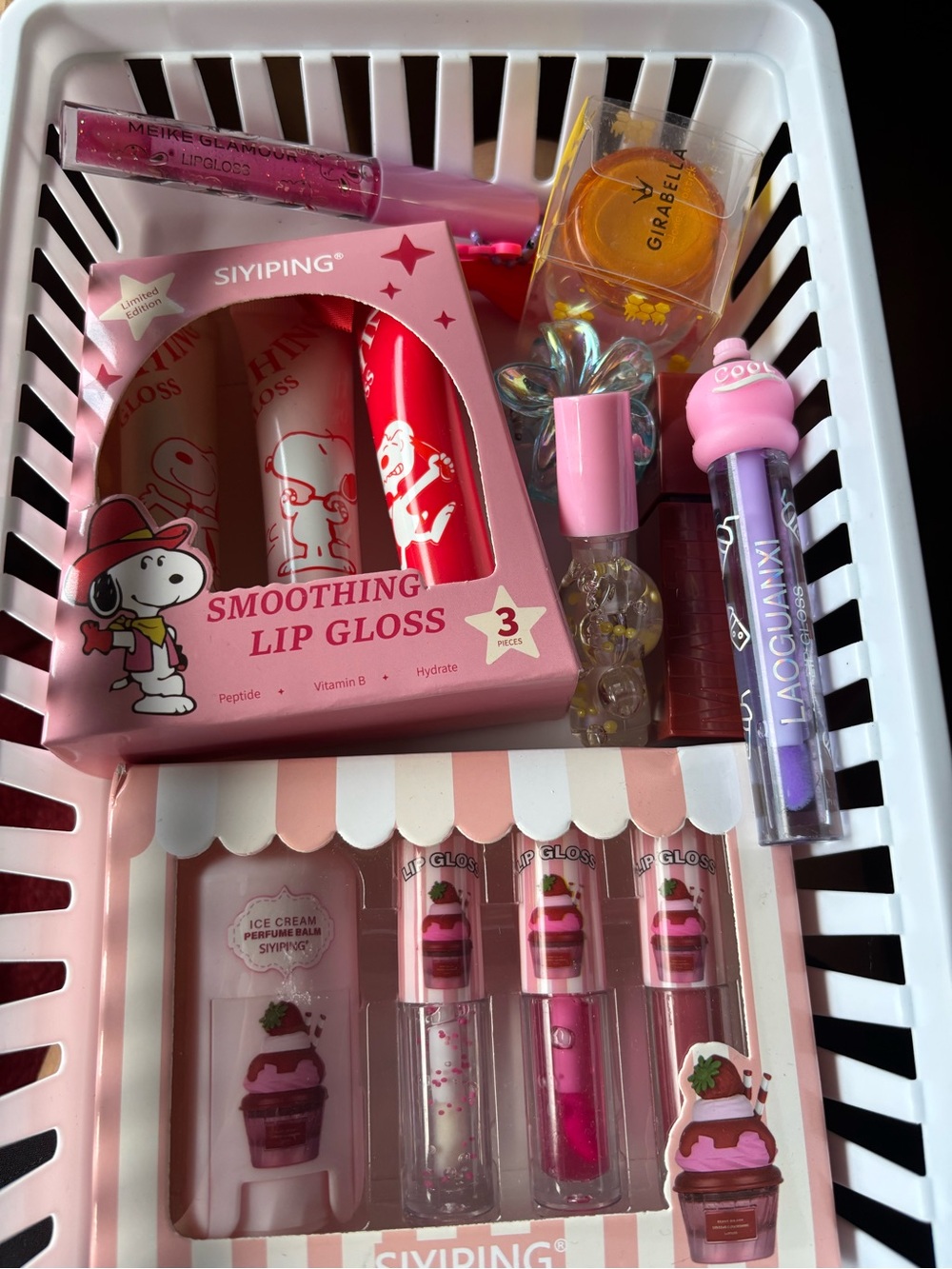 Accessorize Kids Lip & Balm Set in Pink, Purple, Yellow